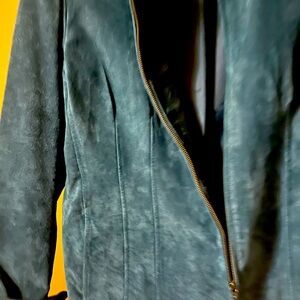 Womens Coldwater Creek Teal Suede Jacket